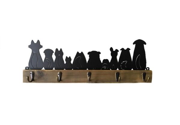 Pet Silouette Wall Hooks ~ Rear Facing